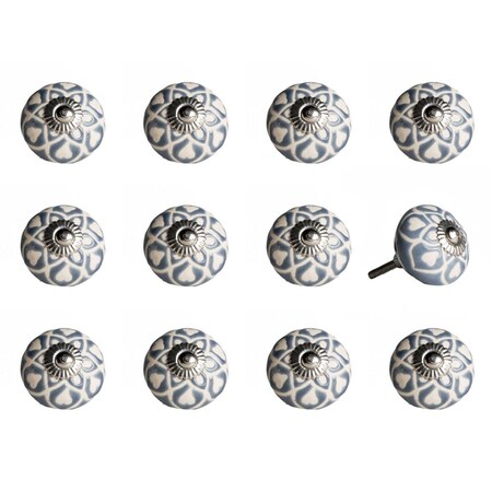 Decoracion KI1217 Knob It - Gray Cream & Silver, 12PK DE3082502